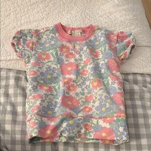 Tbbc Girls' Floral Short-Sleeve Sweatshirt - Pink & Pastel Floral